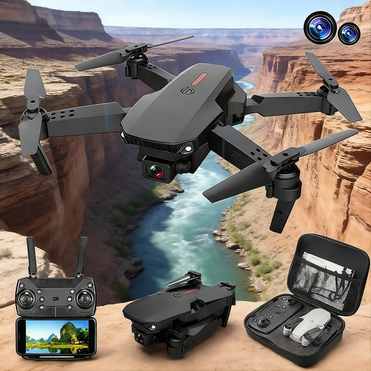 Foldable 4k Camera Drone - WiFi FPV, 360° Flip, Altitude Hold, LED Lights