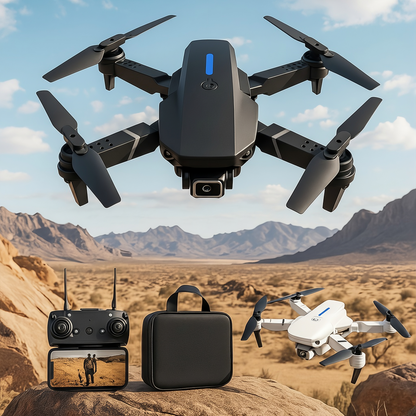 Foldable 4k Camera Drone - WiFi FPV, 360° Flip, Altitude Hold, LED Lights